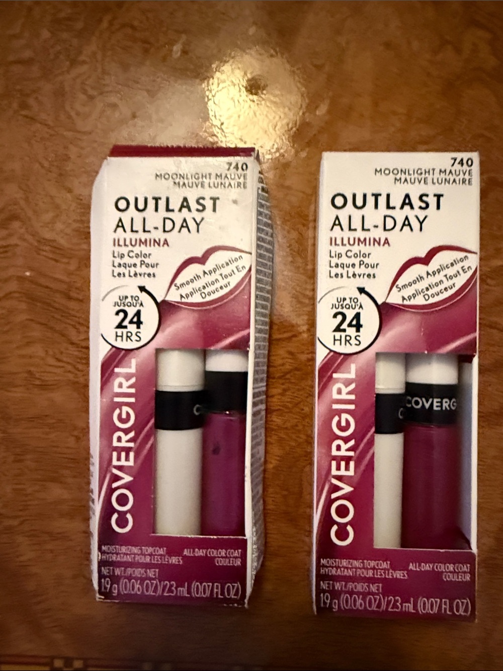 (2) 740 - Moonlight Mauve - Covergirl Outlast All-Day Lip Color W/ Topcoat,
NIB